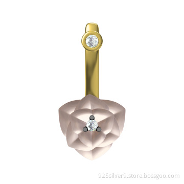 Wholesales customized jewelry 925 sterling silver earrings with ceramic and CZ